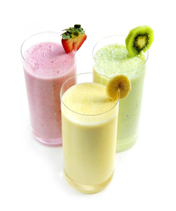 Various fruit smoothies